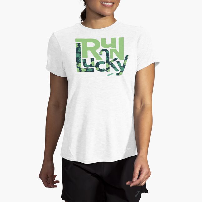 تیشرت دویدن زنانه بروکس مدل Distance grafic run lucky